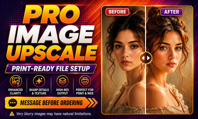 upscale images to 8k, enhance and make print ready