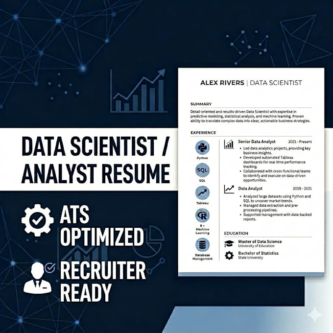 write a professional data scientist or data analyst resume