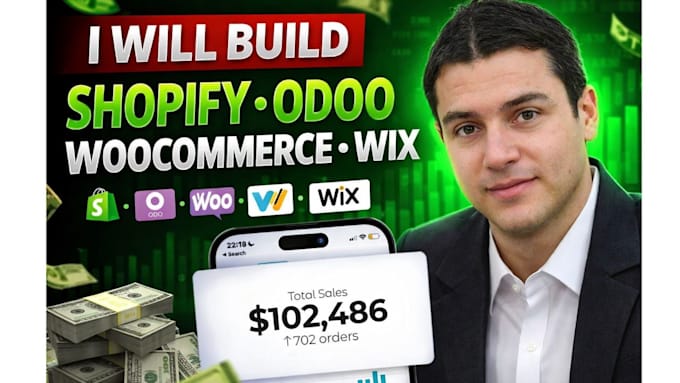build shopify store ecommerce website, odoo website, wordpress woocomerce, wix