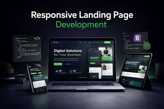 convert PSD, figma, xd to responsive HTML CSS bootstrap landing page