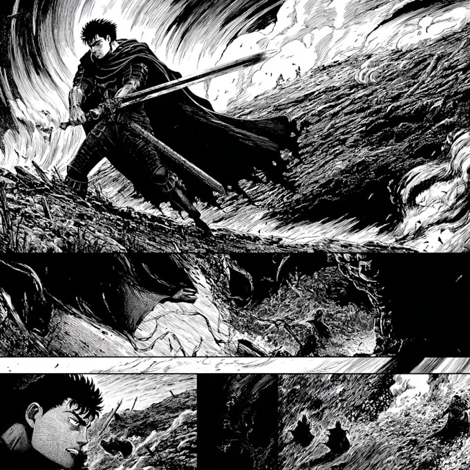 create an artwork or design in manga style