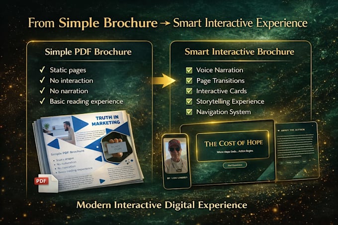 design interactive website, digital brochure or storytelling webpage