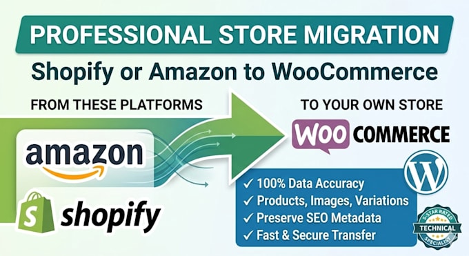 migrate products from amazon or shopify to woocommerce perfectly