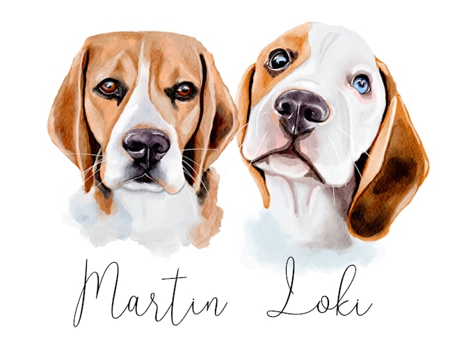 draw cute watercolor pet portrait