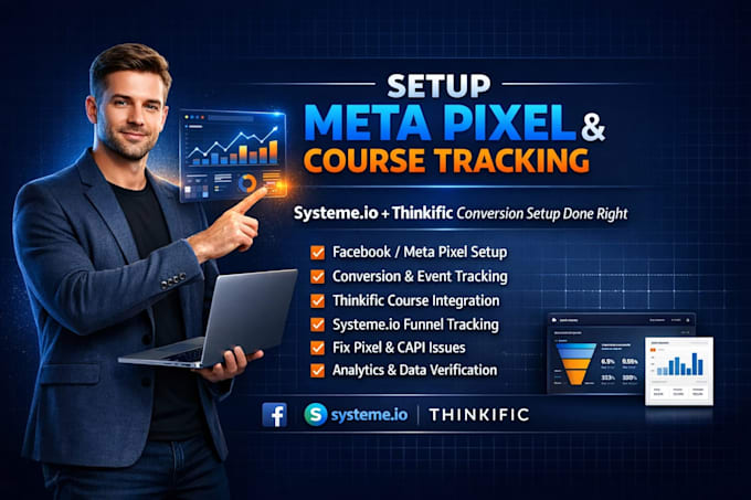 setup system io facebook meta pixel thinkific course conver tracking