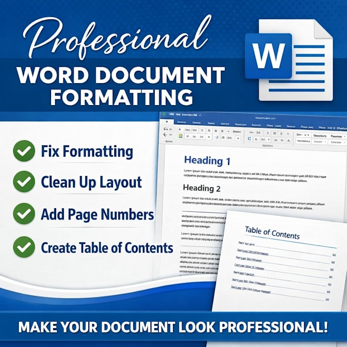 format word document and fix formatting issues professionally