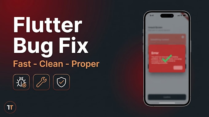 fix bugs in your flutter app, flutterflow app or mobile app