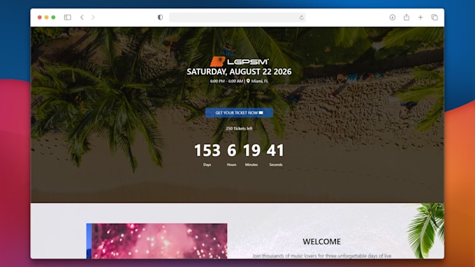 create a website for your event
