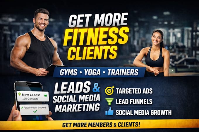 generate leads for gym, yoga, and personal trainer and social media marketing
