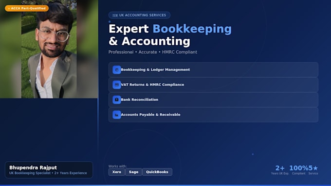 bookkeeping on xero, quickbooks or sage