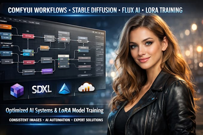 create comfyui workflow stable diffusion sdxl flux lora training ai influencer