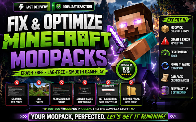 create fix and optimize minecraft modpacks crashes mod conflicts forge to fabric