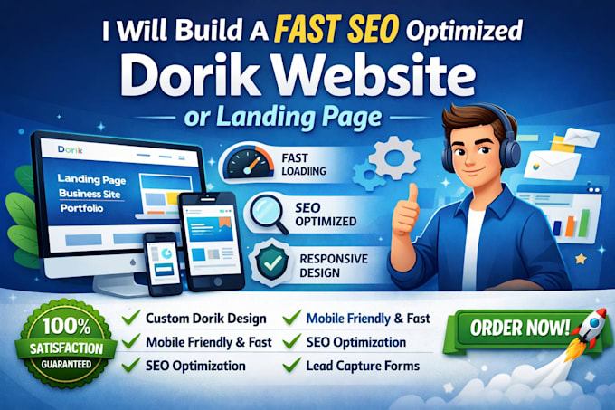 design a dorik website, redesign dorik website, and build responsive dorik
