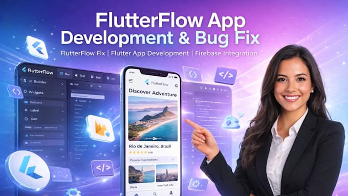 build flutterflow app, fix flutterflow bugs, develop flutter mobile app