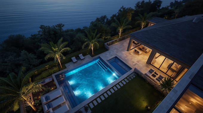 design modern swimming pool, backyard pool, and luxury pool construction drawing