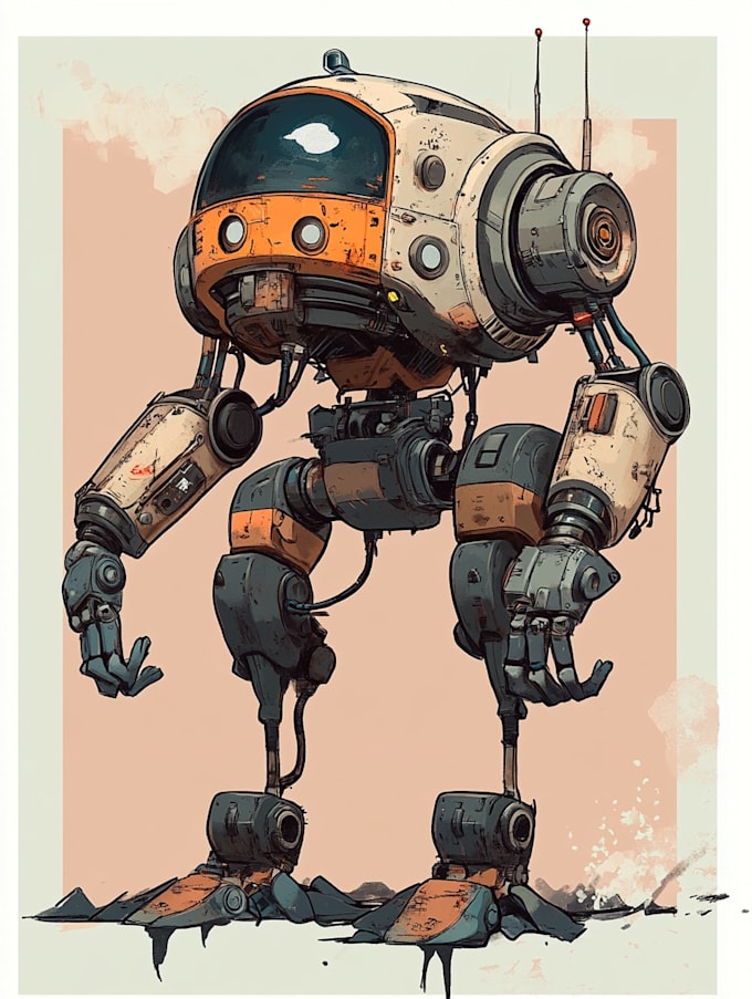 do complete mecha character and concept arts