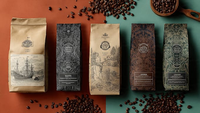 create coffee label and packaging design