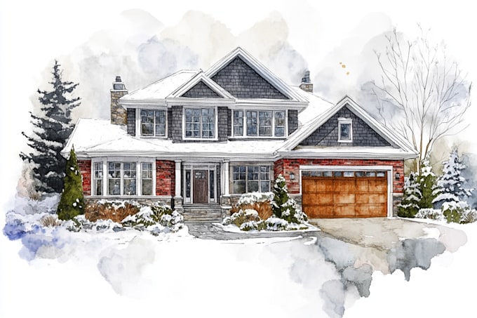 paint a house in watercolors