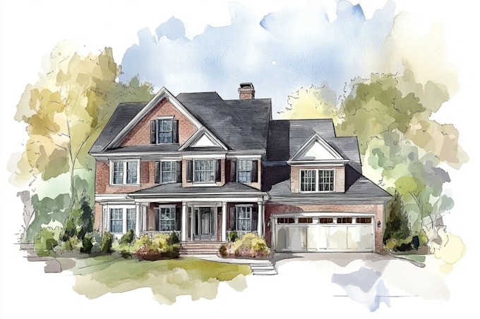watercolor a house portrait