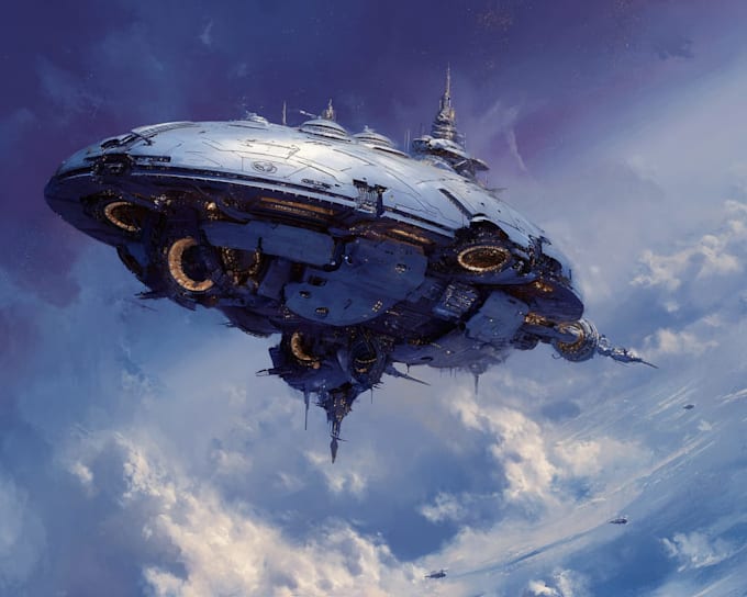 draw professional sci fi spaceship