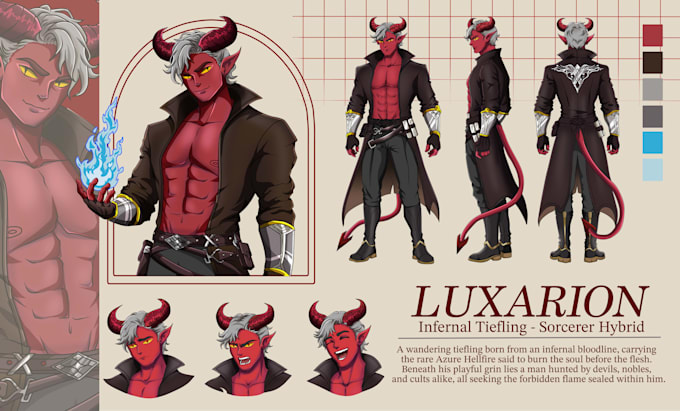 design character sheet or reference sheet for your character