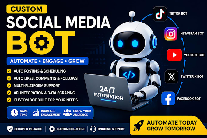 do python social media bot, twitter x bot, tiktok bot, instagram bot youtube bot