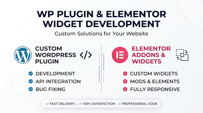 develop a custom wordpress plugin or elementor widget