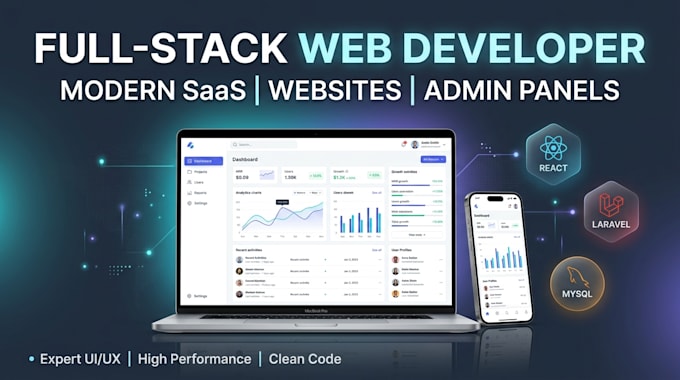 build custom admin dashboard and portal with react and laravel