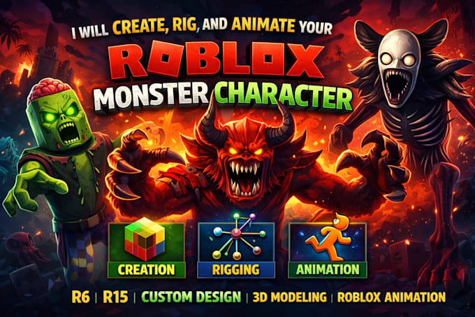 create, rig, and animate your roblox monster character