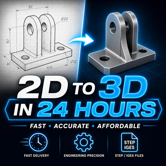 Convert 2d drawings or sketches into 3d cad models by Ekansh_design ...