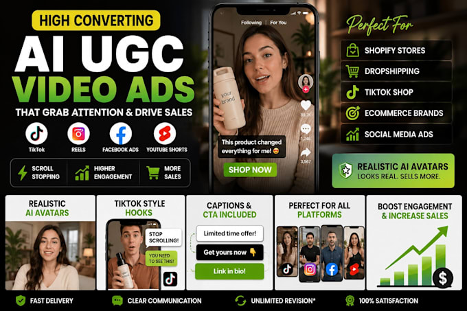 create ai ugc video ads for tiktok shop and shopify products