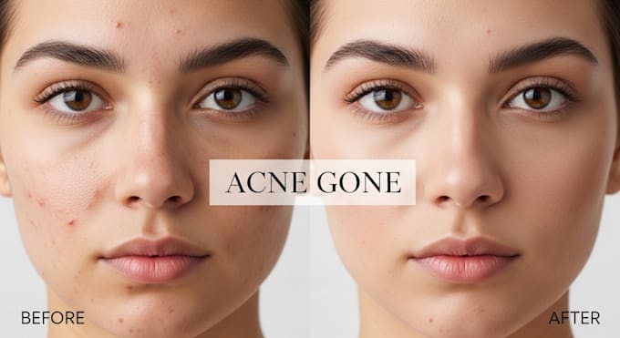 professionally retouch faces, remove pimples and acne scars