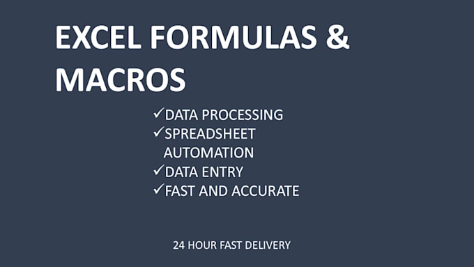 create excel formulas, macros, and spreadsheet automation