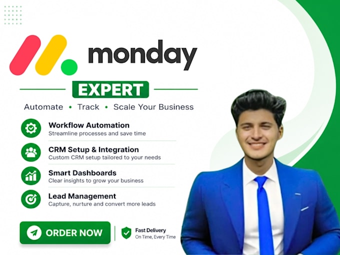 setup monday com CRM, dashboards and workflow automation
