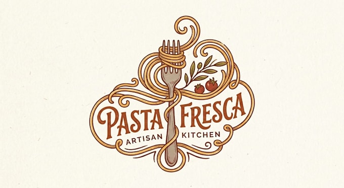 design a creative and delicious pasta logo for your brand
