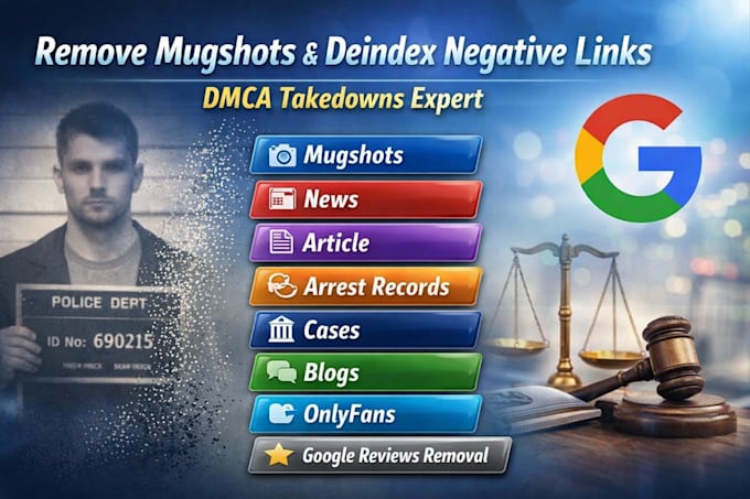 remove negative bad articles mugshots false news cases negative links on google