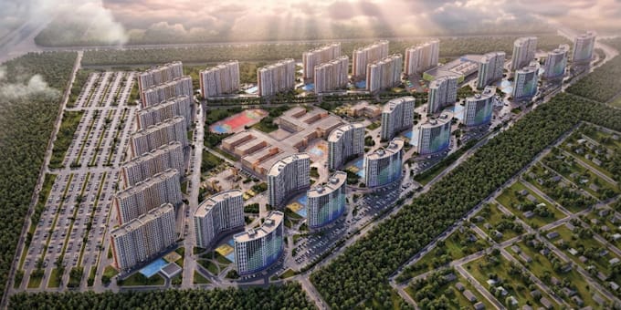 craft residential housing development, exterior visualization,master plan,render