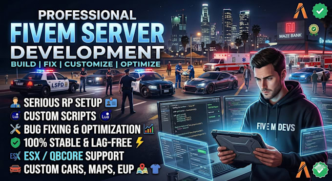 create customize or repair your fivem roleplay server