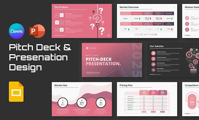 design investor pitch deck redesign powerpoint presentation canva google slides