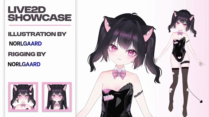create 2d vtuber model, 2d vtuber design, live2d rigging anime for vtube studio