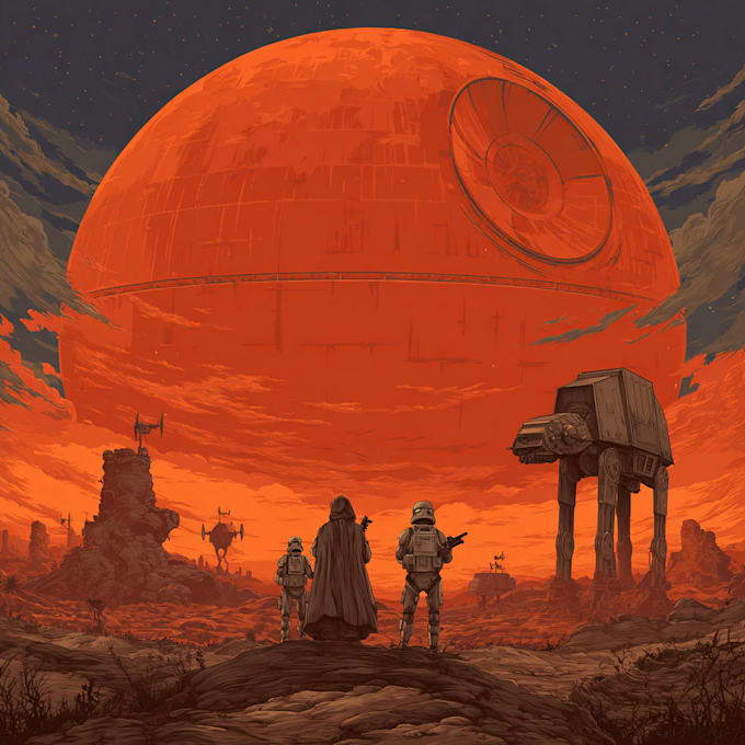 create star wars and sci fi illustration