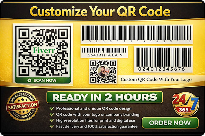 design custom qr code, logo qr code, business qr code and barcode