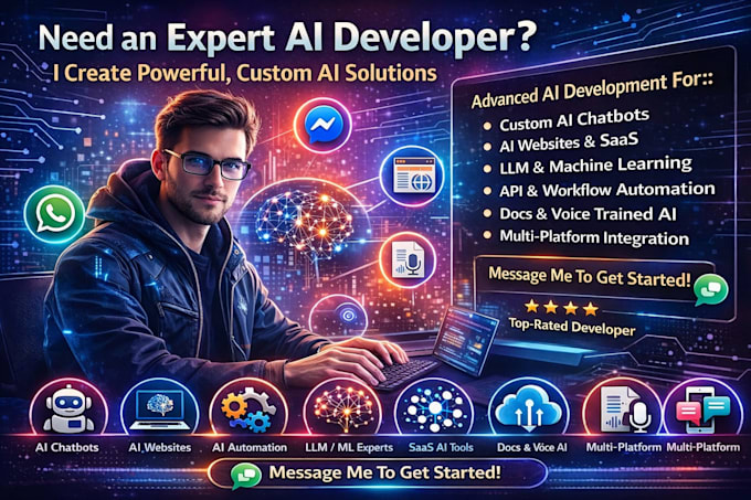 build ai chatbot ai website ai automation llm ml di ai saas ai agent development