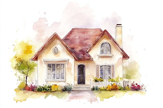watercolor a house portrait