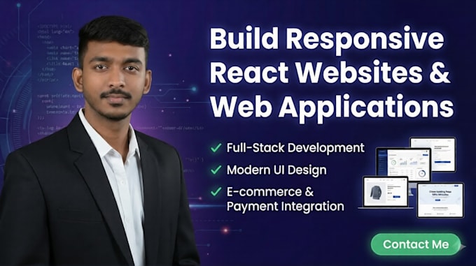 develop a modern react website or web application
