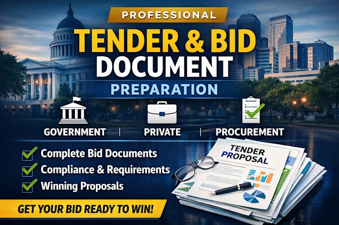 prepare professional tender, bid documents for government, private contracts