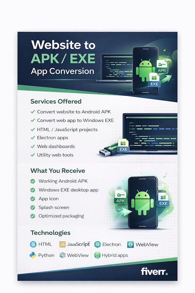 convert your website or HTML to android apk and windows exe app