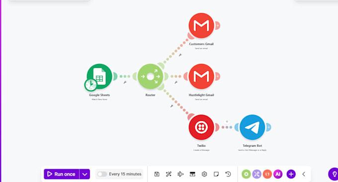 build custom workflows and integrate apis, whatsapp messaging