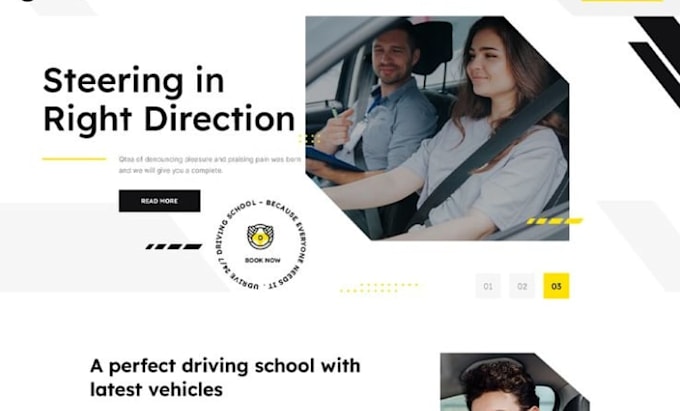 design a wordpress driving school website with booking system
