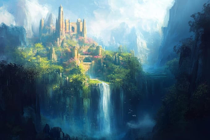 create fantasy landscape illustrations